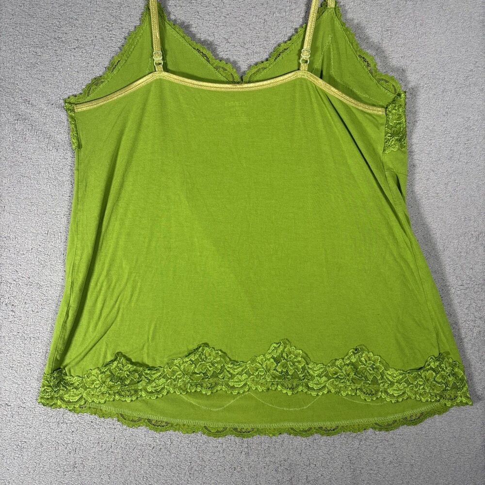 Lane Bryant Babydoll Top Size 18/20 Moss Green Lace Detail Y2K Inspired Ditsy - Picture 10 of 11